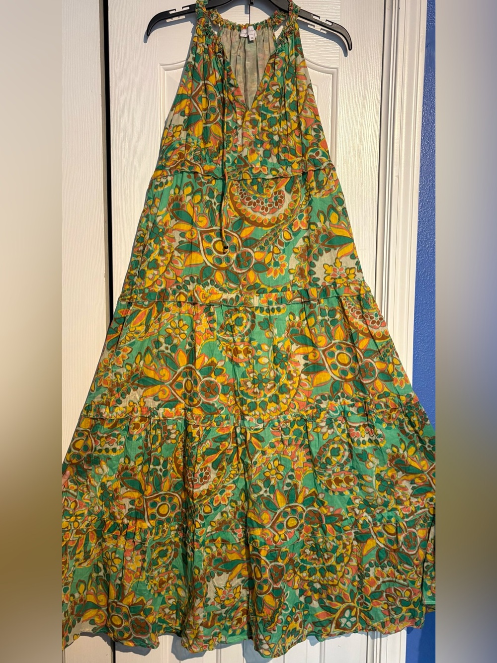 House of Harlow 1960 Teal & Yellow Floral Maxi Skirt